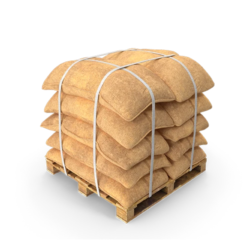 3d bulk wholesale cargo sacks tied to pallet